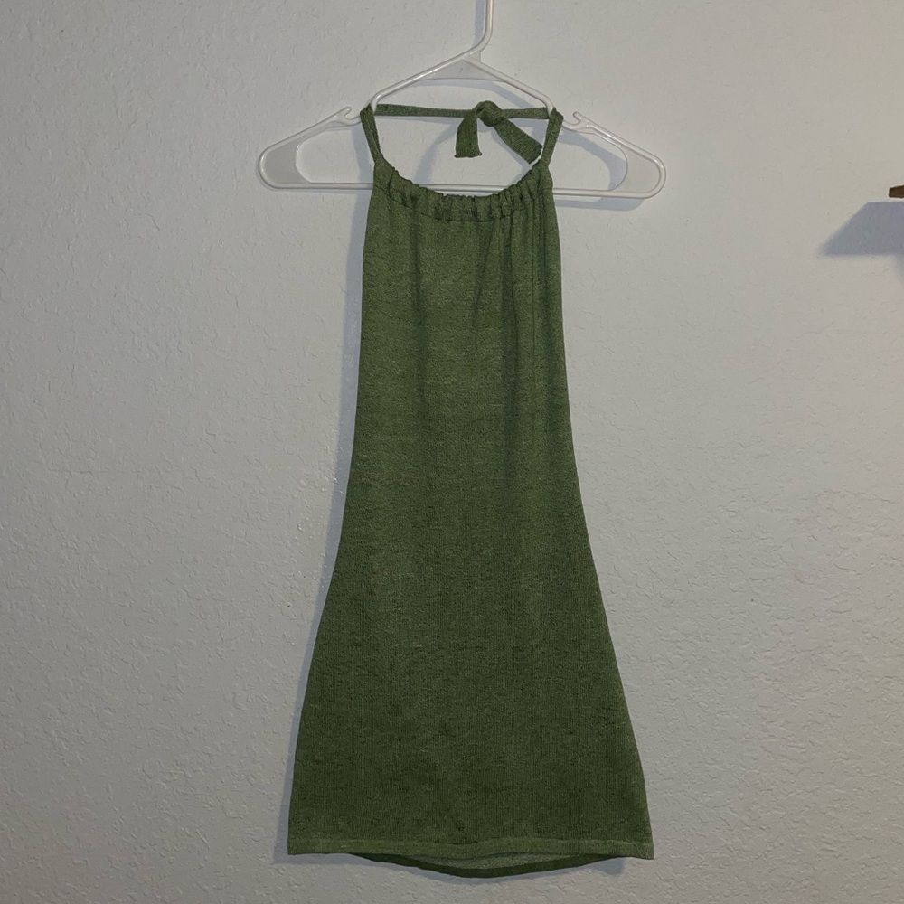 Trendy open back Halter top dress